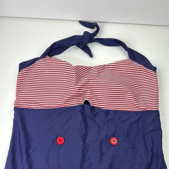 Ekouaer Nautical Striped One-Piece Swimsuit - Picture 2 of 10